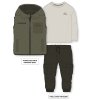 G11316TOD: Boys Quilted Gilet, Top & Cargo Pant Outfit (2-4 Years)